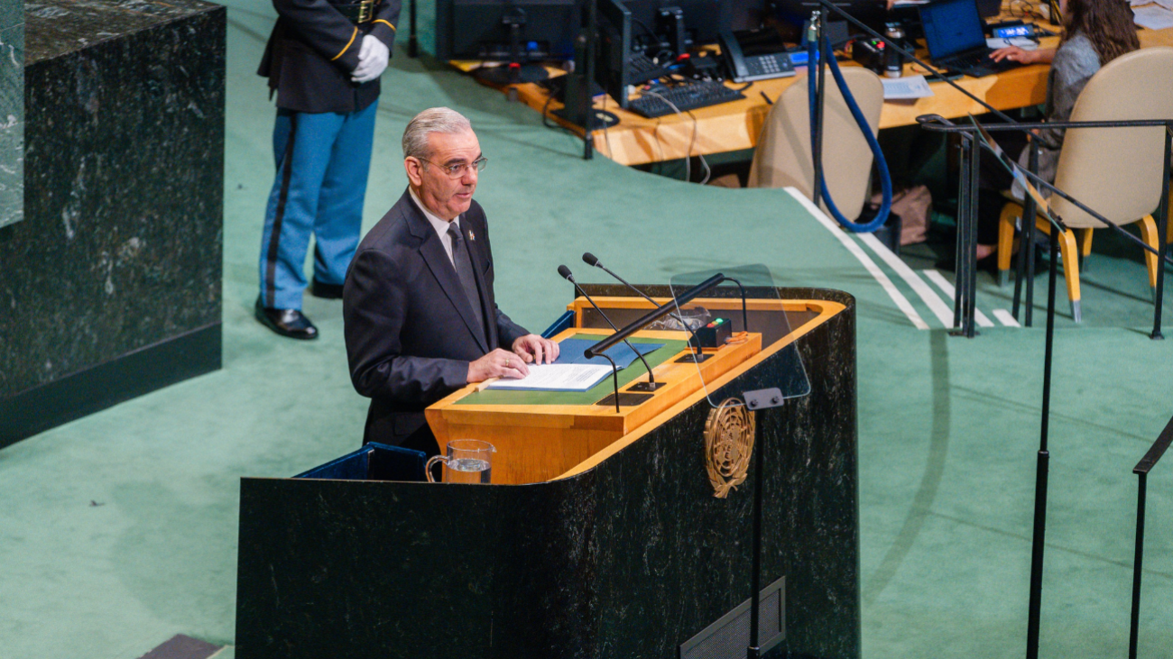 Luis Abinader durante su intervención ante la Asamblea General de la ONU en septiembre de 2026